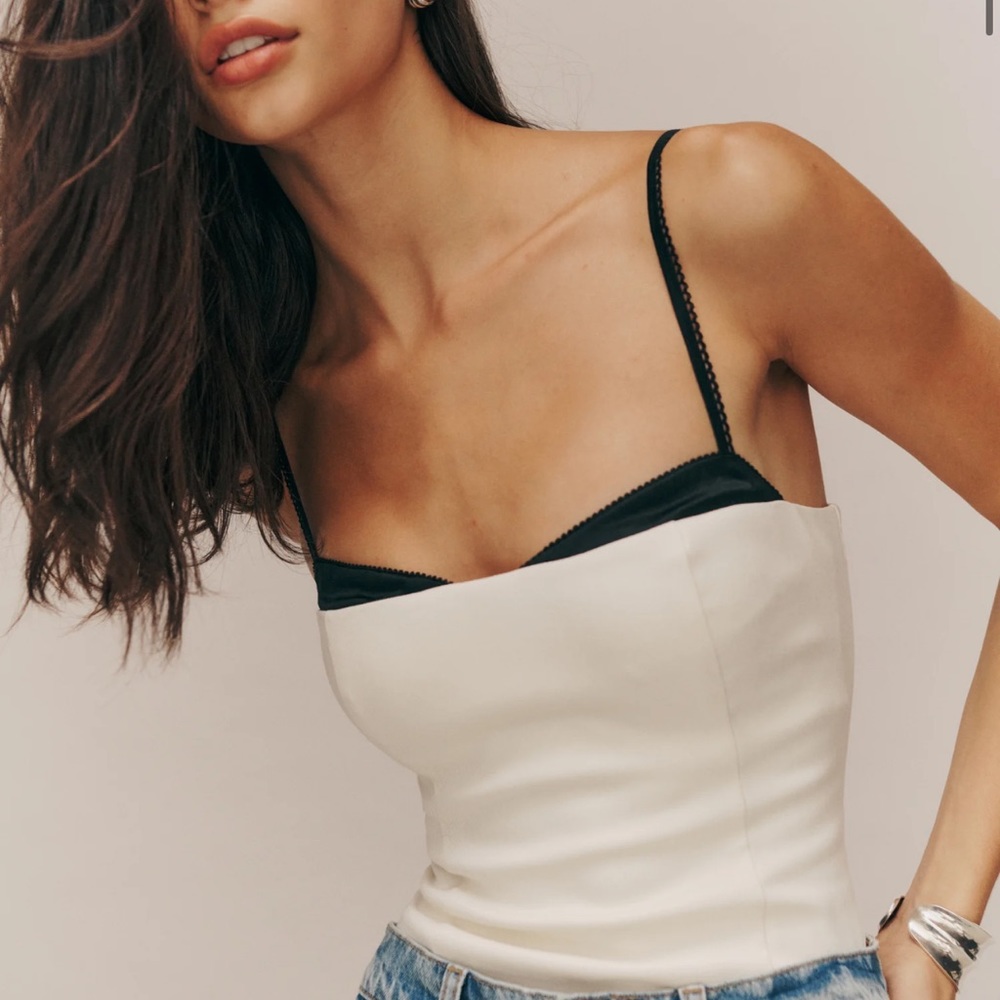 Reformation Melanie top in ivory NWT